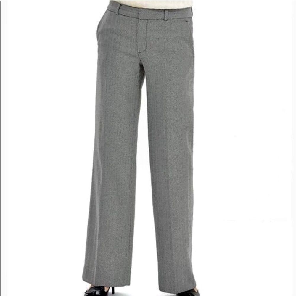 Banana Republic Herringbone Wool Blend Wide Leg Pants in Black/White Women’s 14